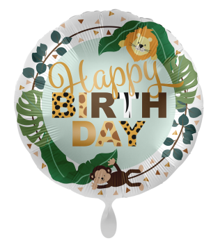 Folienballon - Happy wild Birthday, Dschungel - ø 43cm